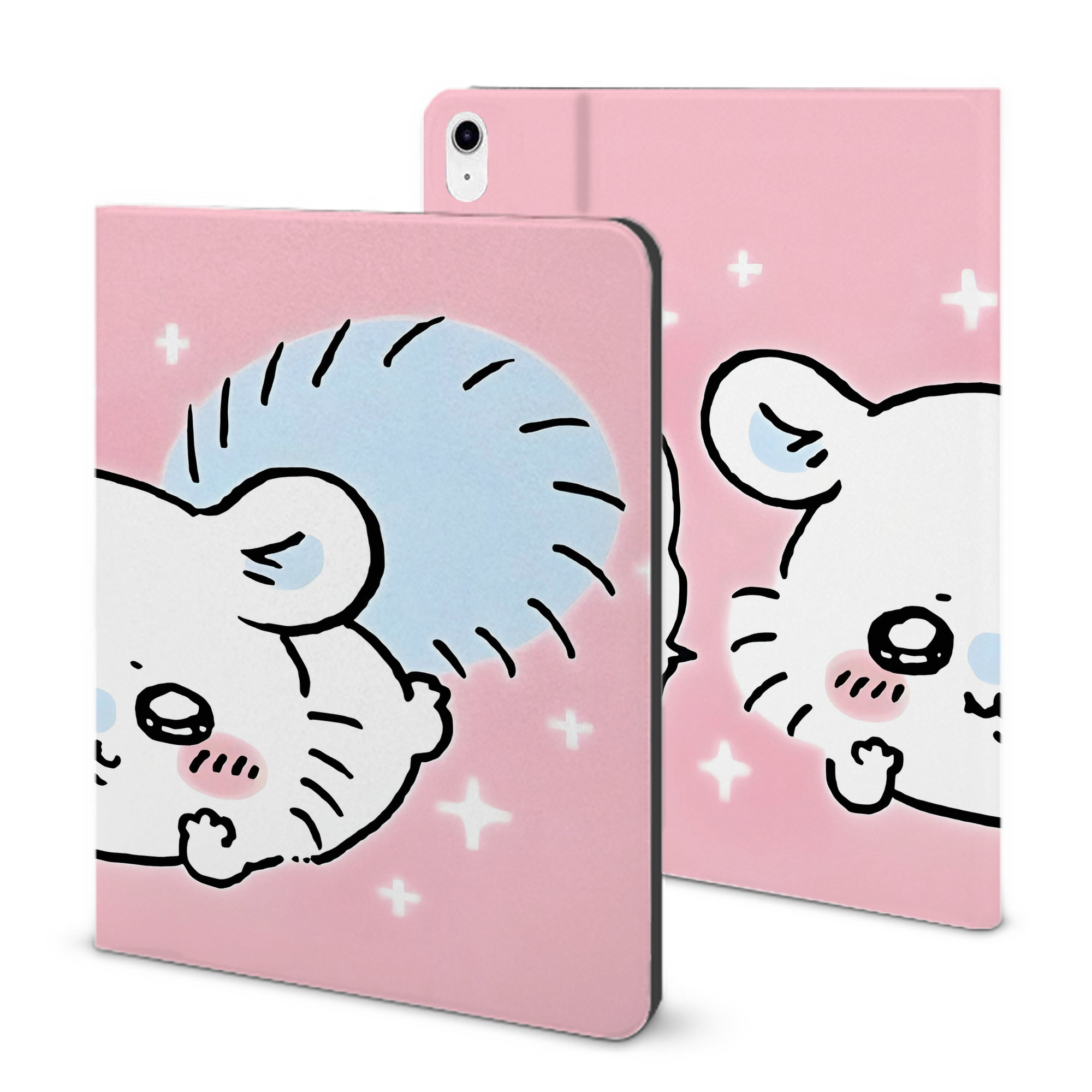 （画像用） ちいかわ Chii-kawa IPad ケース ブック型 PUレザー TPU 耐衝撃 軽量 薄型 ペン収納なし 全面保護 IPad 各モデル対応